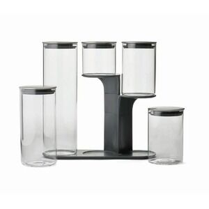 Joseph Joseph - Podium Steel - 5 Piece Glass Storage Container Set With Stand